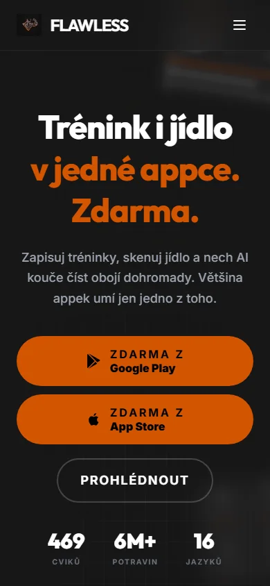 Česká verze getflawless.app na telefonu